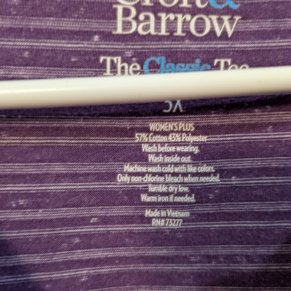 croft & barrow Purple Striped Short Sleeve Tee - Picture 4 of 9